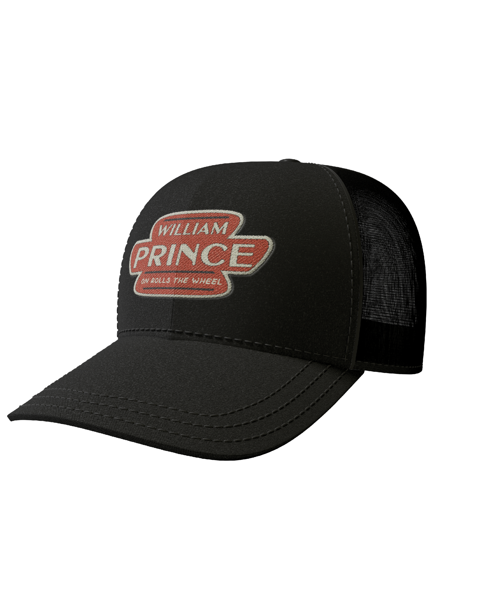 "On Rolls the Wheel" Embroidered Trucker Hat