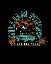 "On Rolls the Wheel" Puffed Print T-Shirt